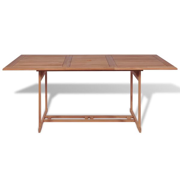 vidaXL Τραπέζι Κήπου 180 x 90 x 75 εκ. από Μασίφ Ξύλο Teak