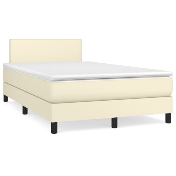 vidaXL &Kappa;&rho;&epsilon;&beta;ά&tau;&iota; Boxspring &mu;&epsilon; &Sigma;&tau;&rho;ώ&mu;&alpha; &Kappa;&rho;&epsilon;&mu; 120x200&epsilon;&kappa;. &alpha;&pi;ό &Sigma;&upsilon;&nu;&theta;&epsilon;&tau;&iota;&kappa;ό &Delta;έ&rho;&mu;&alpha;