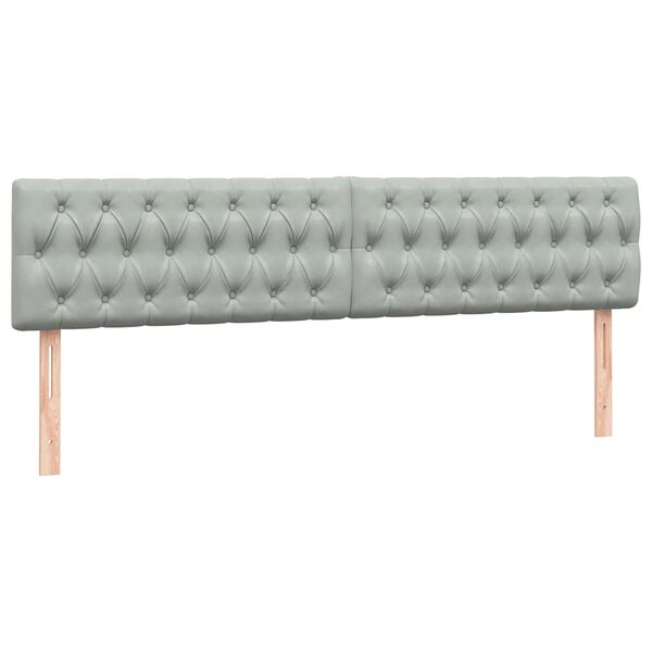 vidaXL Box Spring κρεβάτι με στρώμα ανοιχτό γκρι 180x220 cm Βελούδινο