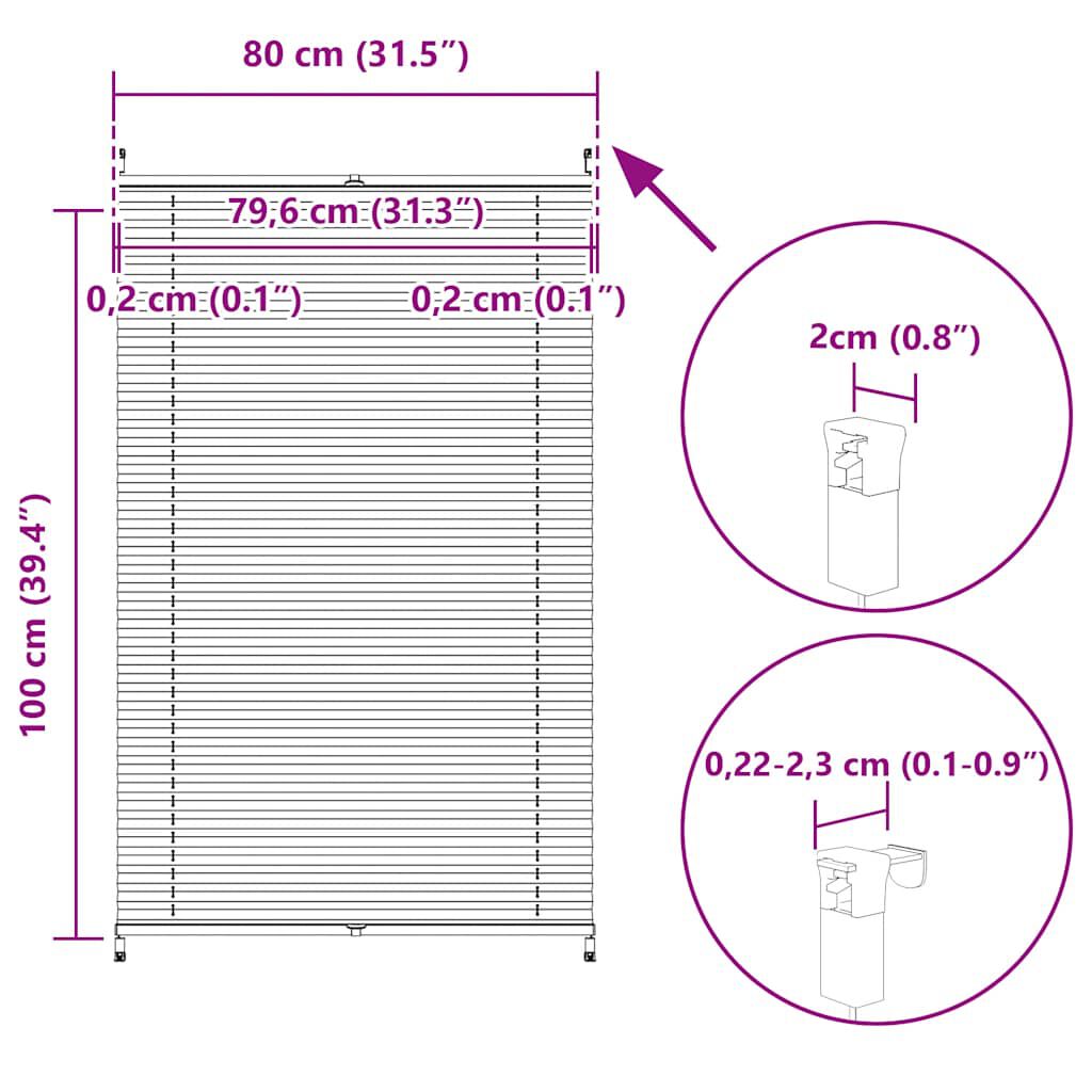 Σύστημα Σκίασης Πλισέ Κρεμ 80 x 100 εκ.