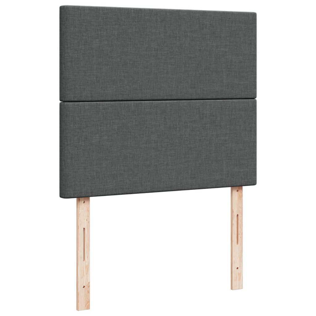 vidaXL Κρεβάτι Boxspring με Στρώμα Σκούρο Γκρι 120x200 εκ. Υφασμάτινο