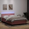 vidaXL &Kappa;&rho;&epsilon;&beta;ά&tau;&iota; Boxspring &mu;&epsilon; &Sigma;&tau;&rho;ώ&mu;&alpha; & LED &Rho;&omicron;&zeta; 140x210 &epsilon;&kappa;. &Beta;&epsilon;&lambda;&omicron;ύ&delta;&iota;&nu;&omicron;