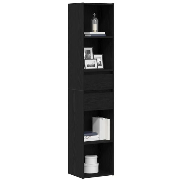 vidaXL Βιβλιοθήκη Μαύρη δρυς 36 x 30 x 171 εκ. Επεξεργασμένο ξύλο