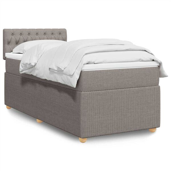 vidaXL &Kappa;&rho;&epsilon;&beta;ά&tau;&iota; Boxspring &mu;&epsilon; &Sigma;&tau;&rho;ώ&mu;&alpha; Taupe 90x200 &epsilon;&kappa;. &Upsilon;&phi;&alpha;&sigma;&mu;ά&tau;&iota;&nu;&omicron;