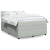 vidaXL Κρεβάτι Boxspring με Στρώμα Ανοιχτό Γκρι 140x200 εκ. Βελούδινο