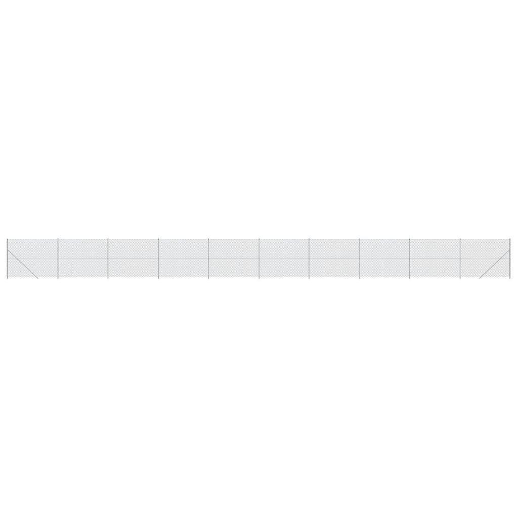 vidaXL Συρματόπλεγμα Περίφραξης Ασημί 1,6 x 25 μ. με Βάσεις Φλάντζα