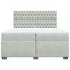 vidaXL Κρεβάτι Boxspring με Στρώμα Ανοιχτό Γκρι 200x200 εκ. Βελούδινο