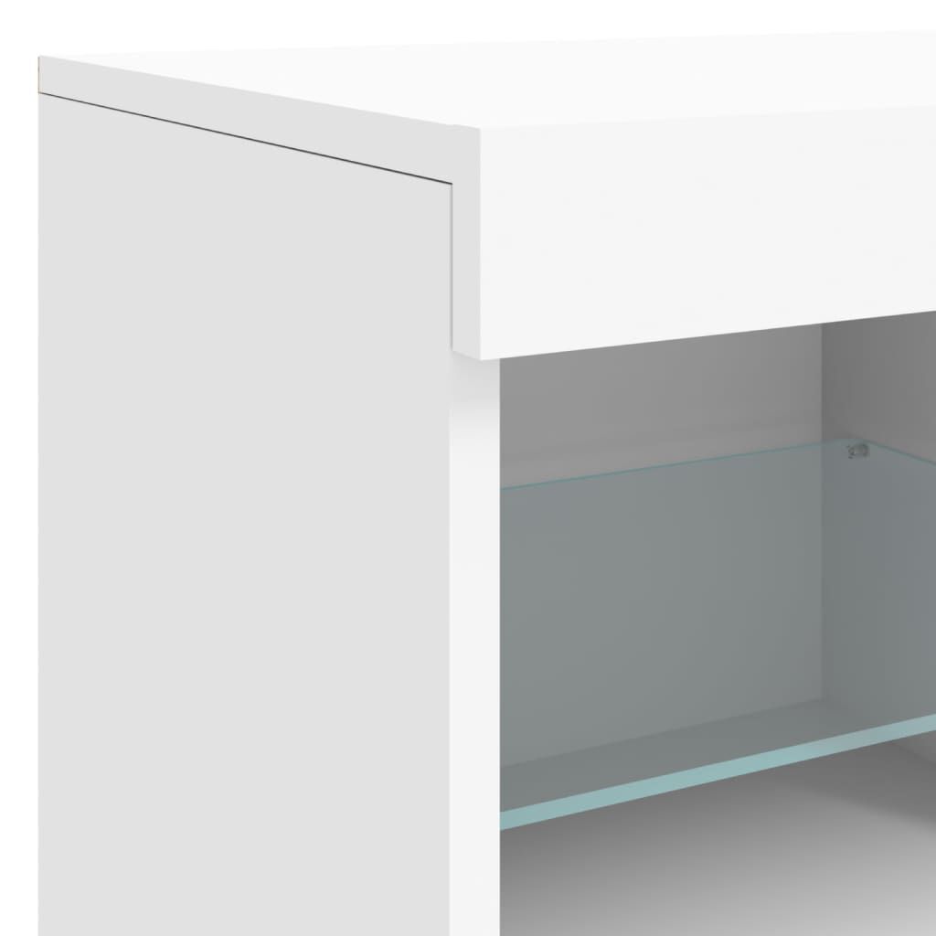 vidaXL Μπουφές με Φώτα LED Λευκός 81 x 37 x 67 εκ.