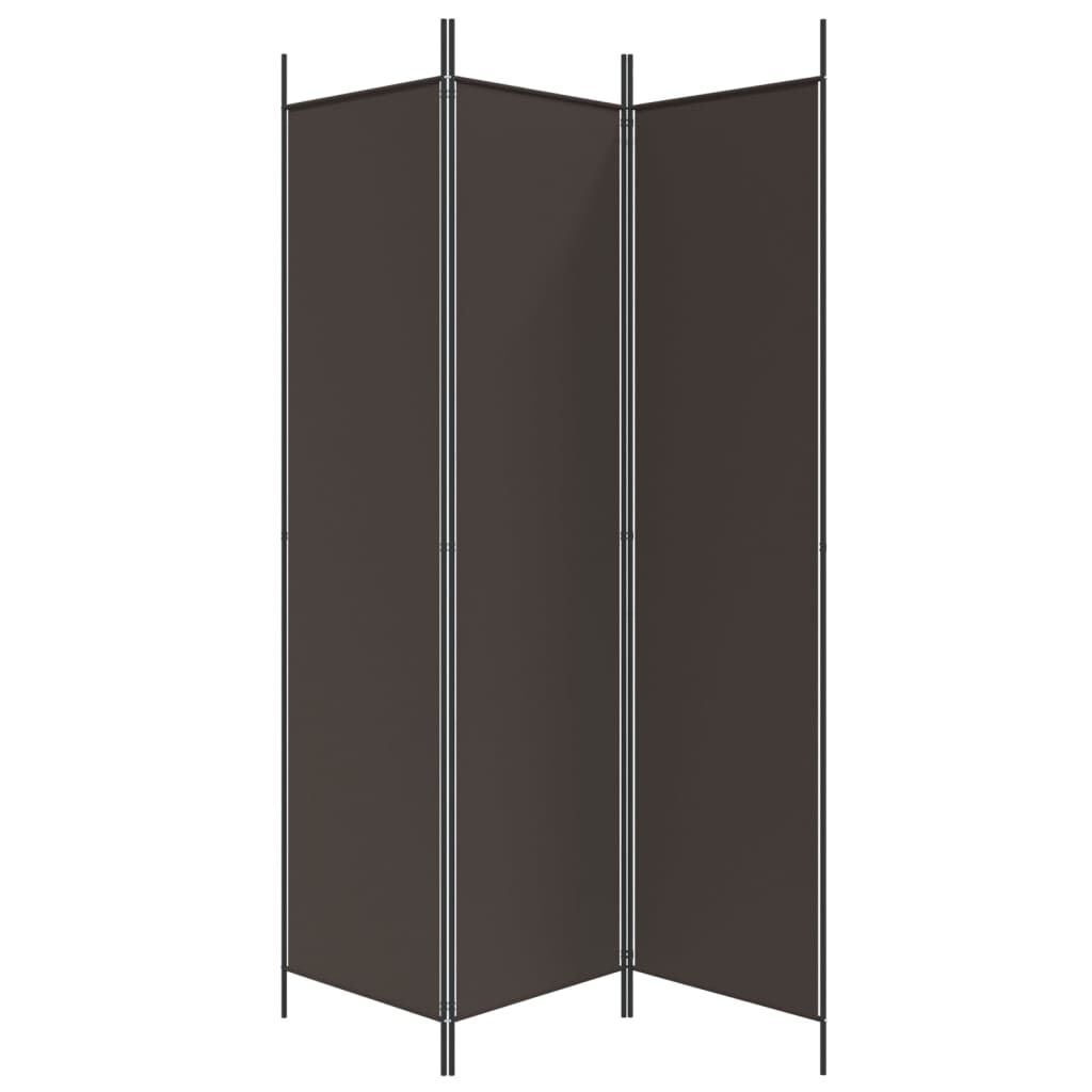 vidaXL Διαχωριστικό Δωματίου με 3 Πάνελ Καφέ 150x200 εκ. από Ύφασμα