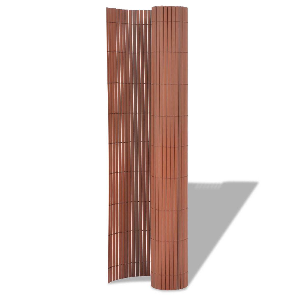 vidaXL Φράκτης Κήπου Διπλής Όψης PVC 150x500 εκ Καφέ