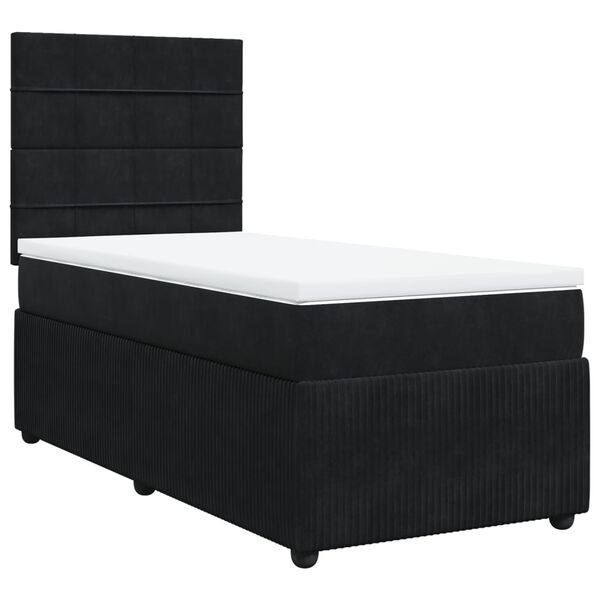 vidaXL &Kappa;&rho;&epsilon;&beta;ά&tau;&iota; Boxspring &mu;&epsilon; &Sigma;&tau;&rho;ώ&mu;&alpha; &Mu;&alpha;ύ&rho;&omicron; 90x190 &epsilon;&kappa;. &Beta;&epsilon;&lambda;&omicron;ύ&delta;&iota;&nu;&omicron;