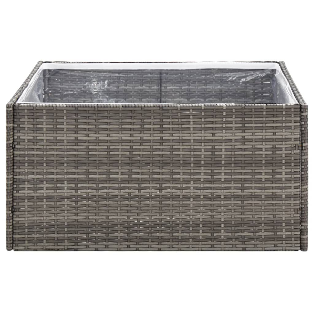 vidaXL Ζαρντινιέρα Κήπου Γκρι 80 x 80 x 40 εκ. από Συνθετικό Ρατάν
