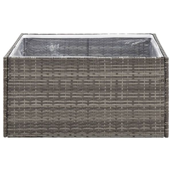 vidaXL Ζαρντινιέρα Κήπου Γκρι 80 x 80 x 40 εκ. από Συνθετικό Ρατάν
