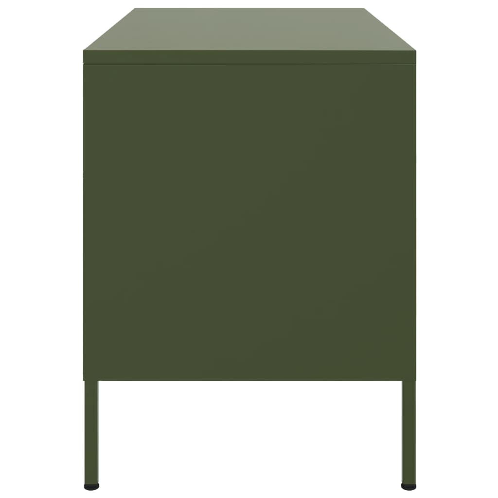 vidaXL Έπιπλα Τηλεόρασης 2 τεμ. Πράσινο Λαδί 68x39x50,5 εκ. από Χάλυβα