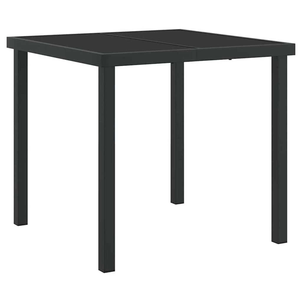 vidaXL Τραπέζι Κήπου Μαύρο 80 x 80 x 73 εκ Μασίφ ξύλο teak