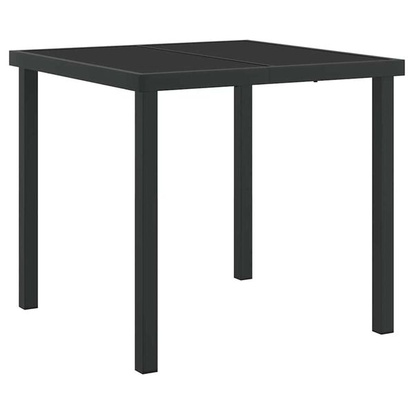 vidaXL Τραπέζι Κήπου Μαύρο 80 x 80 x 73 εκ Μασίφ ξύλο teak