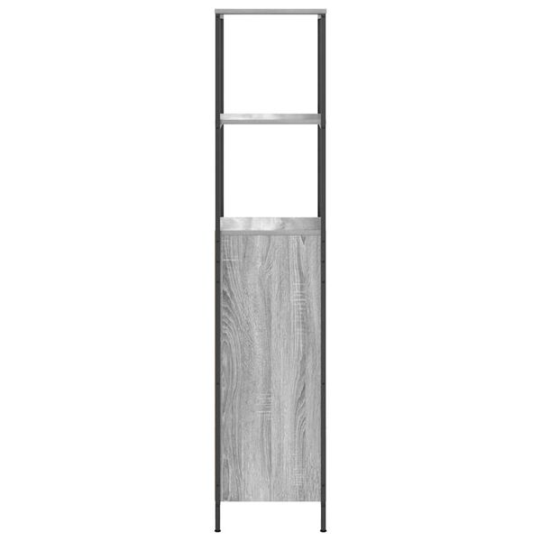 vidaXL Ντουλάπι μπάνιου με ράφια Γκρι Sonoma 36x35x165 εκ.