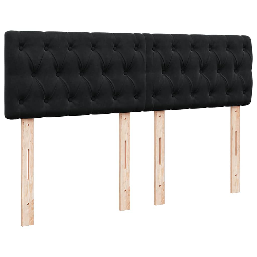 vidaXL Οθωμανικό κρεβάτι με στρώμα Μαύρο 140x190cm Βελούδο