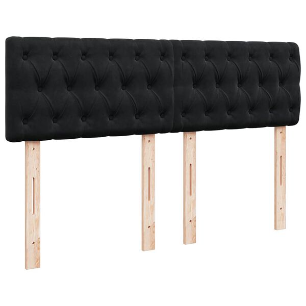 vidaXL Οθωμανικό κρεβάτι με στρώμα Μαύρο 140x190cm Βελούδο