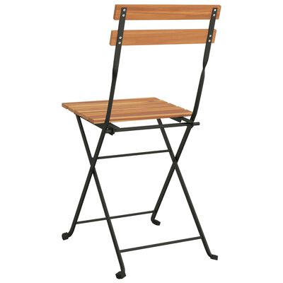 vidaXL Καρέκλες Bistro Πτυσσόμενες 8 τεμ. Μασίφ Ξύλο Teak και Ατσάλι