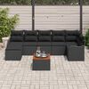vidaXL Σετ Καναπέ Κήπου 8 pcs Μαύρο Πολυ ράταν