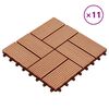 vidaXL &Pi;&lambda;ά&kappa;&alpha; &Kappa;&alpha;&tau;&alpha;&sigma;&kappa;&epsilon;&upsilon;ή&sigmaf; 11 pcs &Xi;ύ&lambda;&omicron; teak 30 x 30 cm WPC