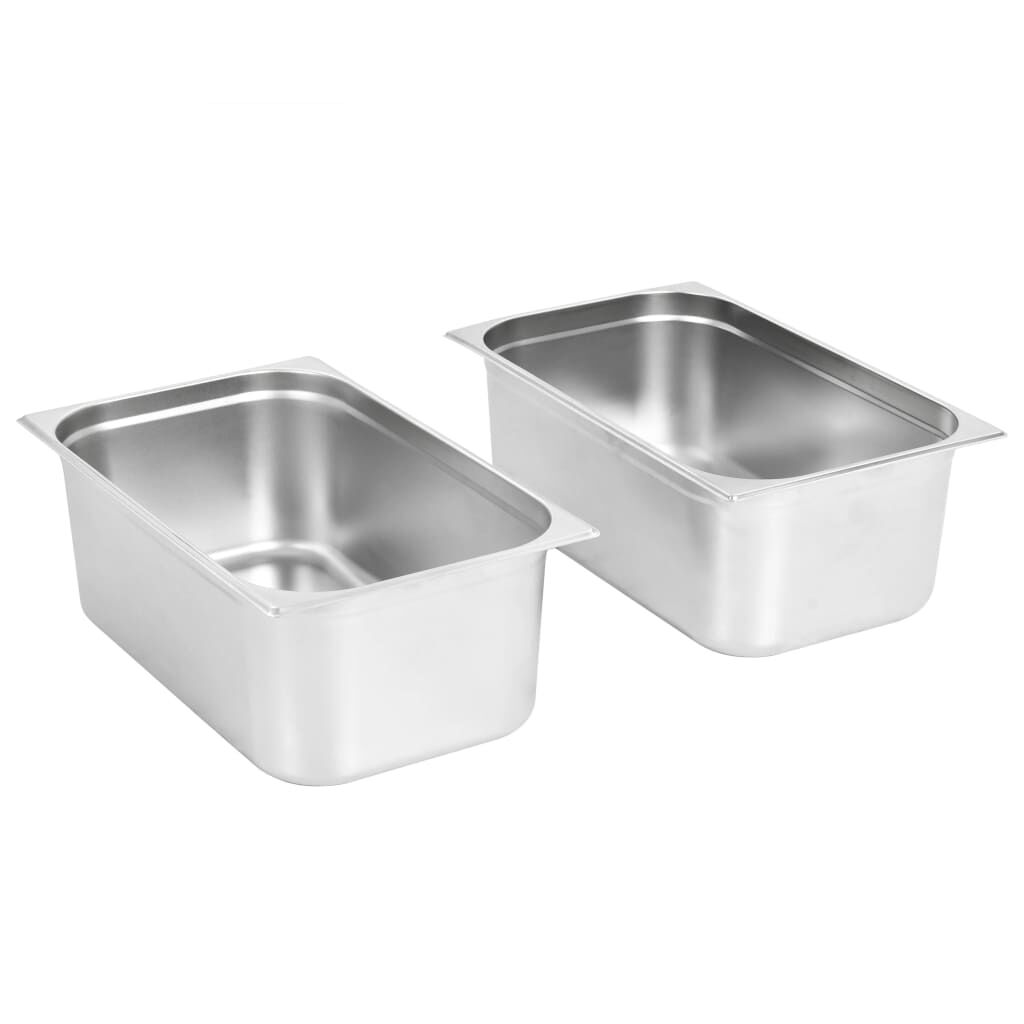 vidaXL Λεκάνες Gastronorm 2 τεμ. GN 1/1 200 χιλ. από Ανοξείδωτο Ατσάλι