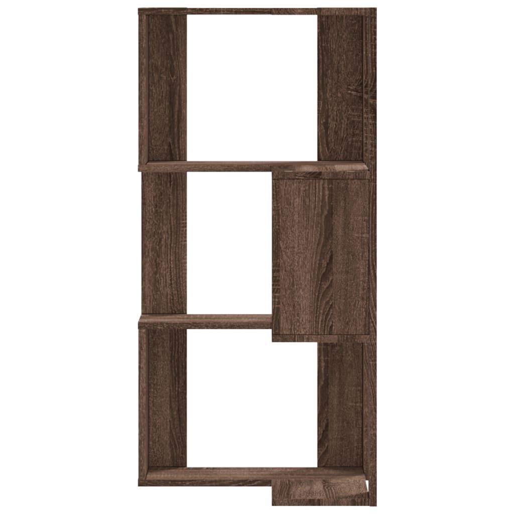 vidaXL Βιβλιοθήκη Γωνιακή 3 Επ. Καφέ Δρυς 50x50x102εκ Επεξ. Ξύλο