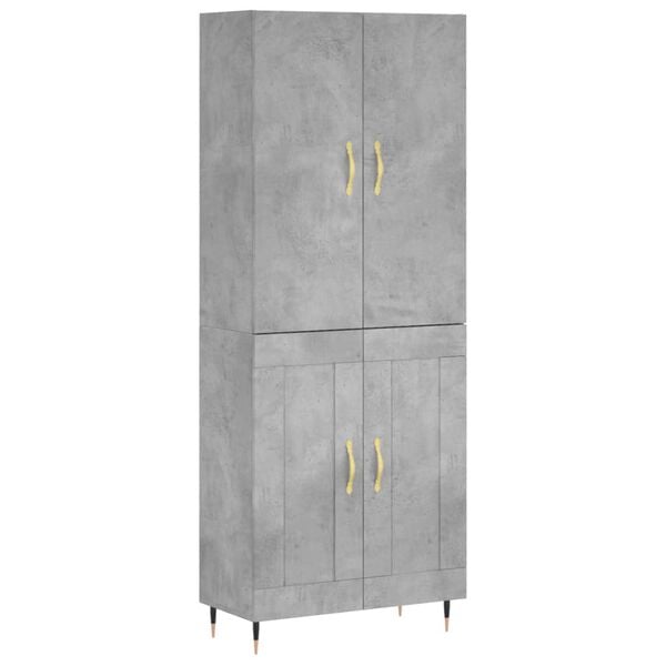 vidaXL Ντουλάπι Γκρι Σκυροδέματος 69,5x34x180 εκ. Επεξεργασμένο Ξύλο