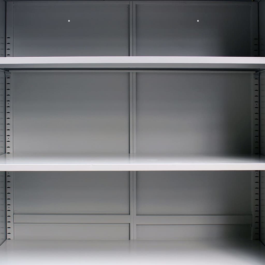vidaXL Ντουλάπα Γραφείου με 2 Πόρτες Γκρι 90 x 40 x 180 εκ. Ατσάλινη
