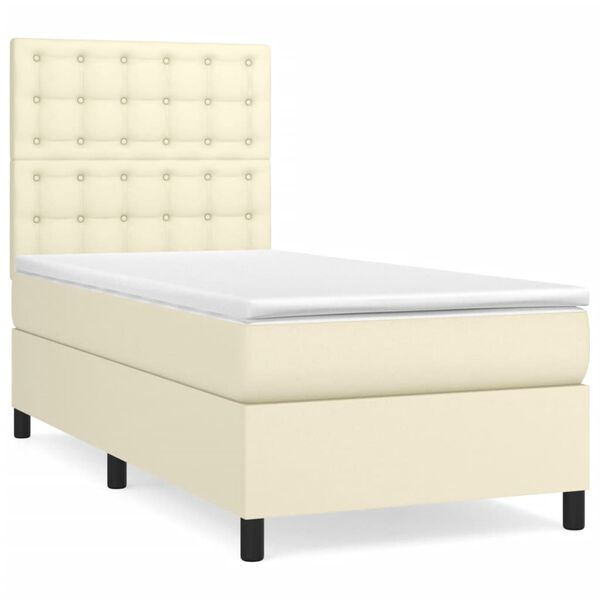 vidaXL &Kappa;&rho;&epsilon;&beta;ά&tau;&iota; Boxspring &mu;&epsilon; &Sigma;&tau;&rho;ώ&mu;&alpha; &Kappa;&rho;&epsilon;&mu; 90x190 &epsilon;&kappa;. &alpha;&pi;ό &Sigma;&upsilon;&nu;&theta;&epsilon;&tau;&iota;&kappa;ό &Delta;έ&rho;&mu;&alpha;
