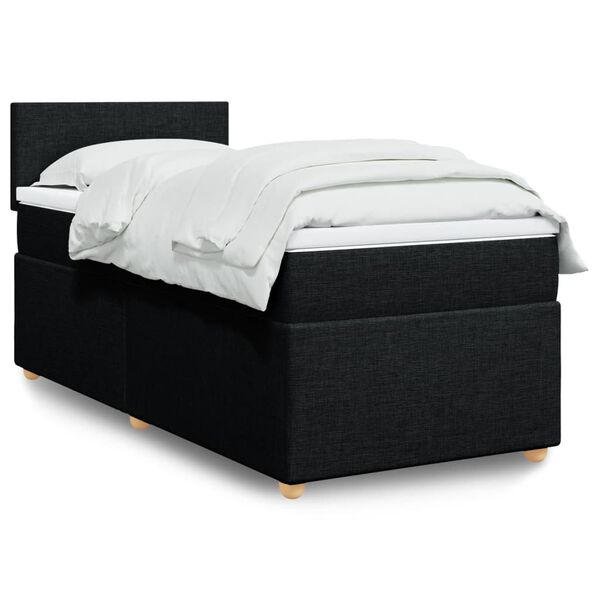 vidaXL &Kappa;&rho;&epsilon;&beta;ά&tau;&iota; Boxspring &mu;&epsilon; &Sigma;&tau;&rho;ώ&mu;&alpha; &Mu;&alpha;ύ&rho;&omicron; 90x200 &epsilon;&kappa;. &Upsilon;&phi;&alpha;&sigma;&mu;ά&tau;&iota;&nu;&omicron;