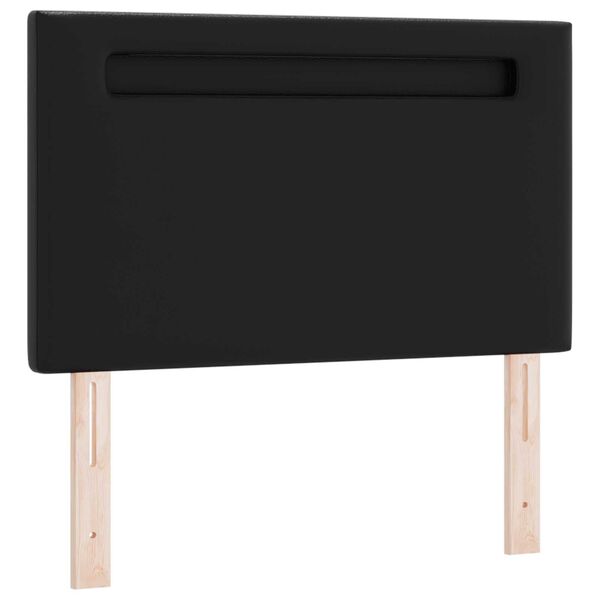 vidaXL Κρεβάτι με Στρώμα με στρώμα Μαύρο 90 x 200 cm Τεχνητό δέρμα