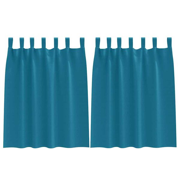 vidaXL Κουρτίνες με κουρτίνες 2 pcs Τιρκουάζ Πολυεστέρας