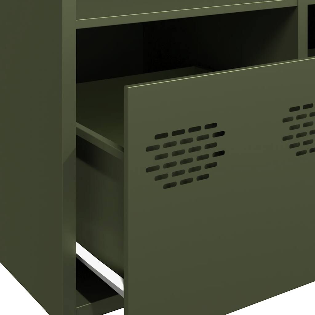 vidaXL Ντουλάπι Πράσινο Λαδί 68x39x103,5 εκ. από Ατσάλι
