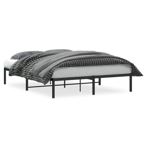 vidaXL Πλαίσιο Κρεβατιού Μαύρο 160 x 200 εκ. Μεταλλικό
