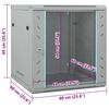 vidaXL Ντουλάπα δικτύου με αποθήκευση Γκρι 60 x 60 x 65 εκ Ατσάλι