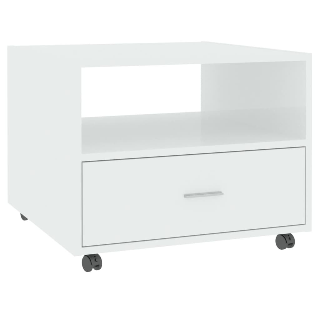 vidaXL Τραπεζάκι Σαλονιού Γυαλιστερό Λευκό 55x55x40 εκ. Επεξεργ. Ξύλο