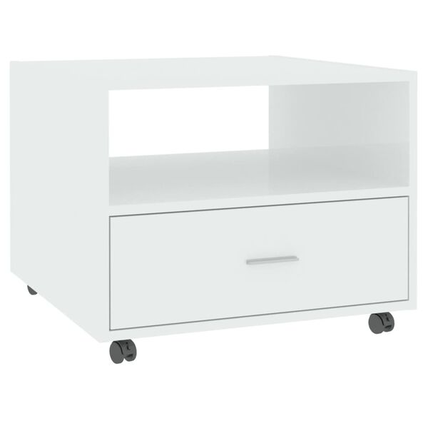 vidaXL Τραπεζάκι Σαλονιού Γυαλιστερό Λευκό 55x55x40 εκ. Επεξεργ. Ξύλο