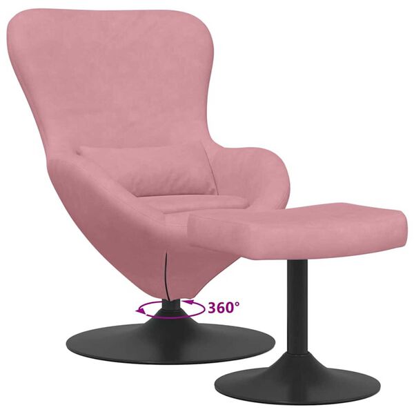 vidaXL Κάθισμα-αυγό 2 pcs Ροζ 63 x 73 x 90 εκ Βελούδο
