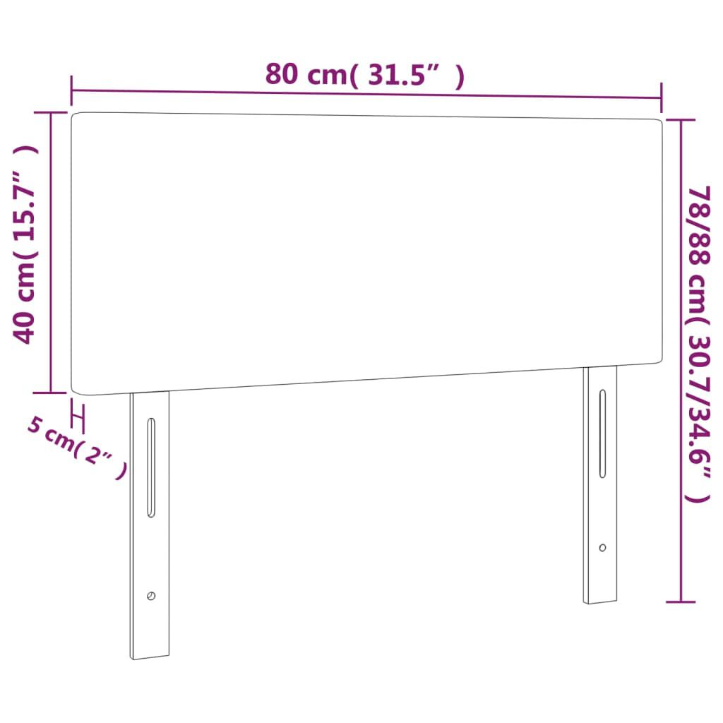 vidaXL Κεφαλάρι Κρεβατιού Γκρι 80 x 5 x 78/88 εκ. από Συνθετικό Δέρμα
