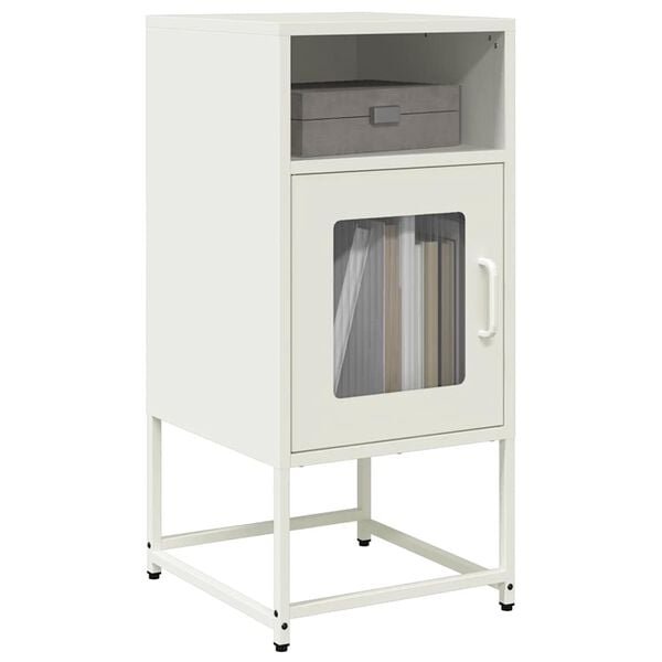 vidaXL Κομοδίνο λευκό 36x39x78 cm από χάλυβα ψυχρής έλασης