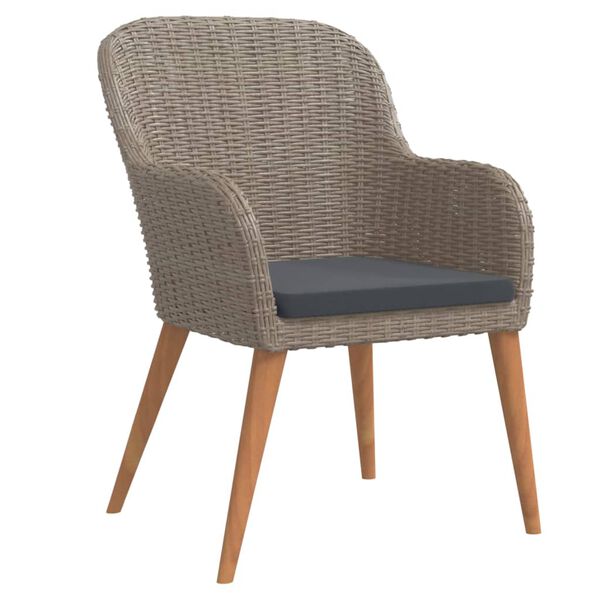 vidaXL Σετ Τραπεζαρίας Κήπου 9 τεμ. Καφέ με Μαξιλάρια