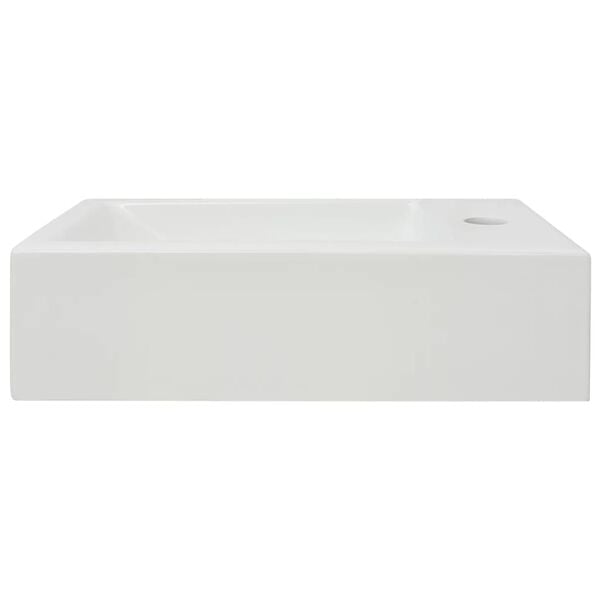 vidaXL Νιπτήρας Ορθογώνιος Οπή Βρύσης Λευκός 46x25,5x12 εκ. Κεραμικός