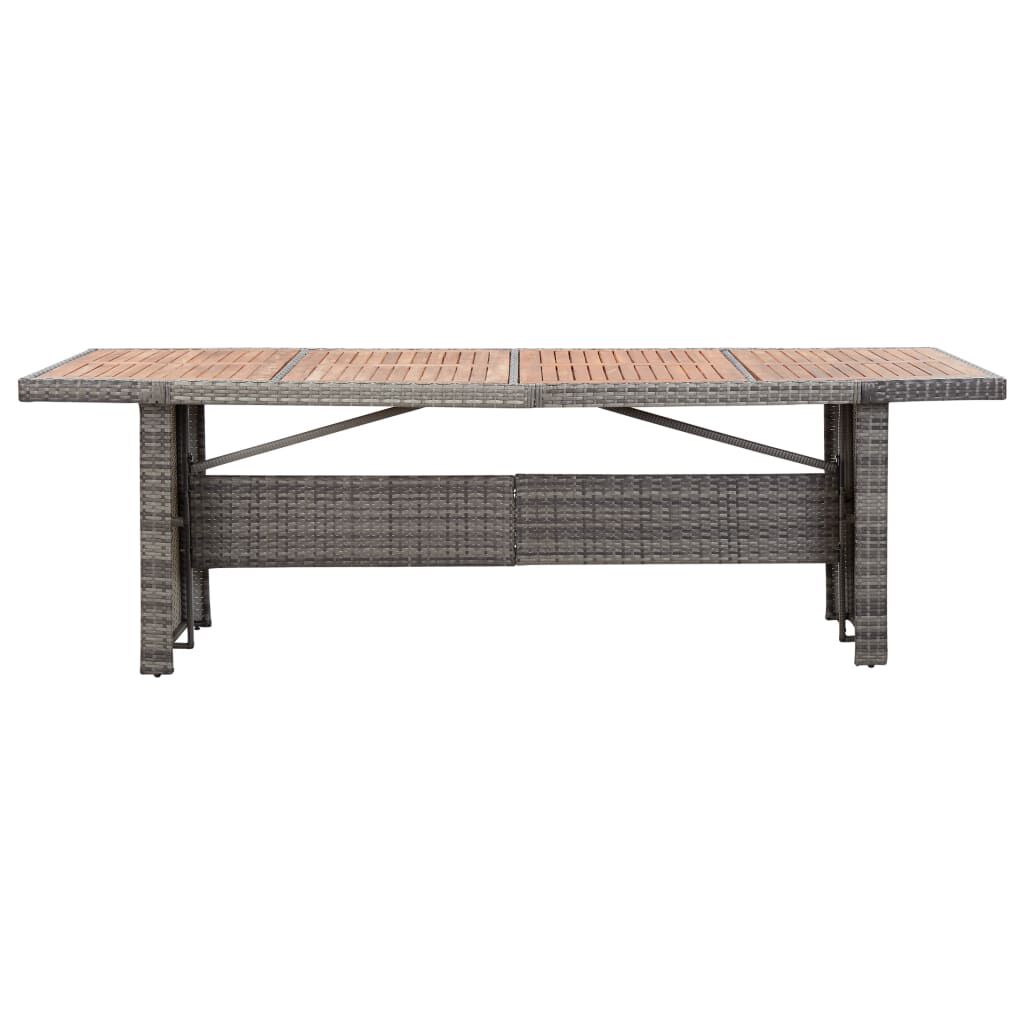 vidaXL Τραπέζι Κήπου 240x90x74 εκ. Συνθετικό Ρατάν/Μασίφ Ξύλο Ακακίας