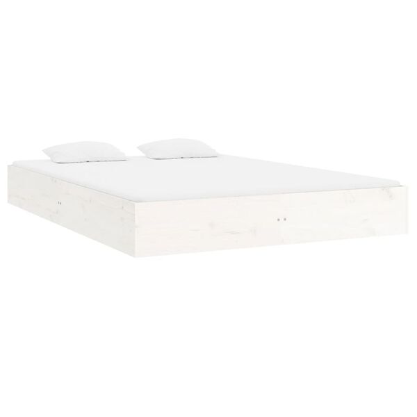 vidaXL Πλαίσιο Κρεβατιού Λευκό 180 x 200 εκ. Μασίφ Ξύλο Super King