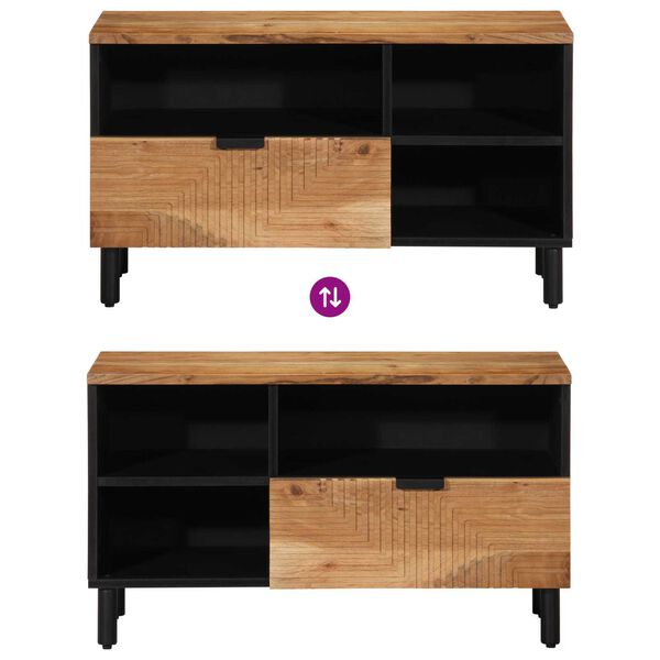 vidaXL Ντουλάπα Τηλεόρασης Καφέ 80 x 33.5 x 46 εκ. Μασίφ ξύλο ακακίας