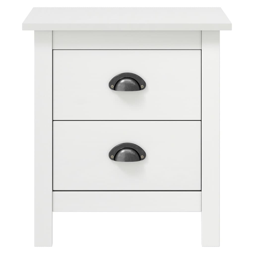 vidaXL Κομοδίνο Hill Λευκό 46 x 35 x 49,5 εκ. από Μασίφ Ξύλο Πεύκου