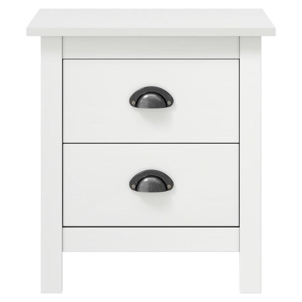 vidaXL Κομοδίνο Hill Λευκό 46 x 35 x 49,5 εκ. από Μασίφ Ξύλο Πεύκου