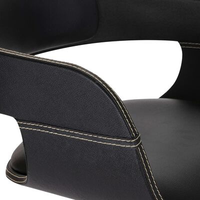 vidaXL Καρέκλα Τραπεζαρίας Μαύρη από Συνθετικό Δέρμα & Λυγισμένο Ξύλο